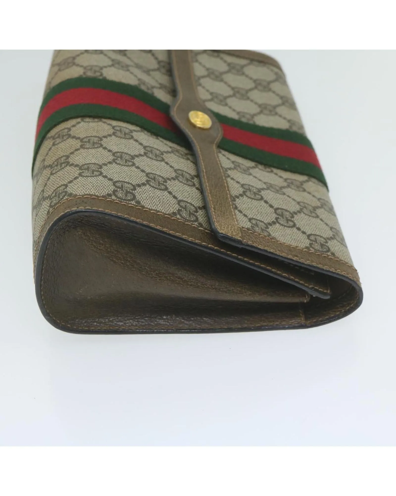 GG Supreme Web Sherry Line Clutch Bag with Red Accents
