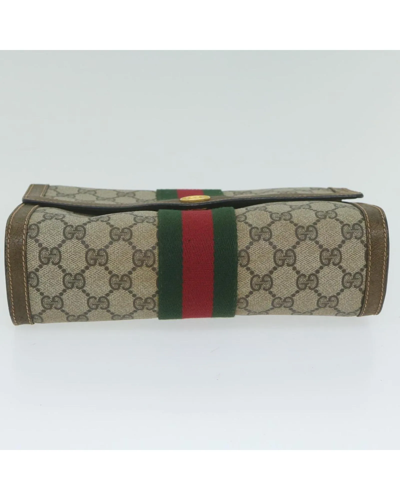 GG Supreme Web Sherry Line Clutch Bag with Red Accents