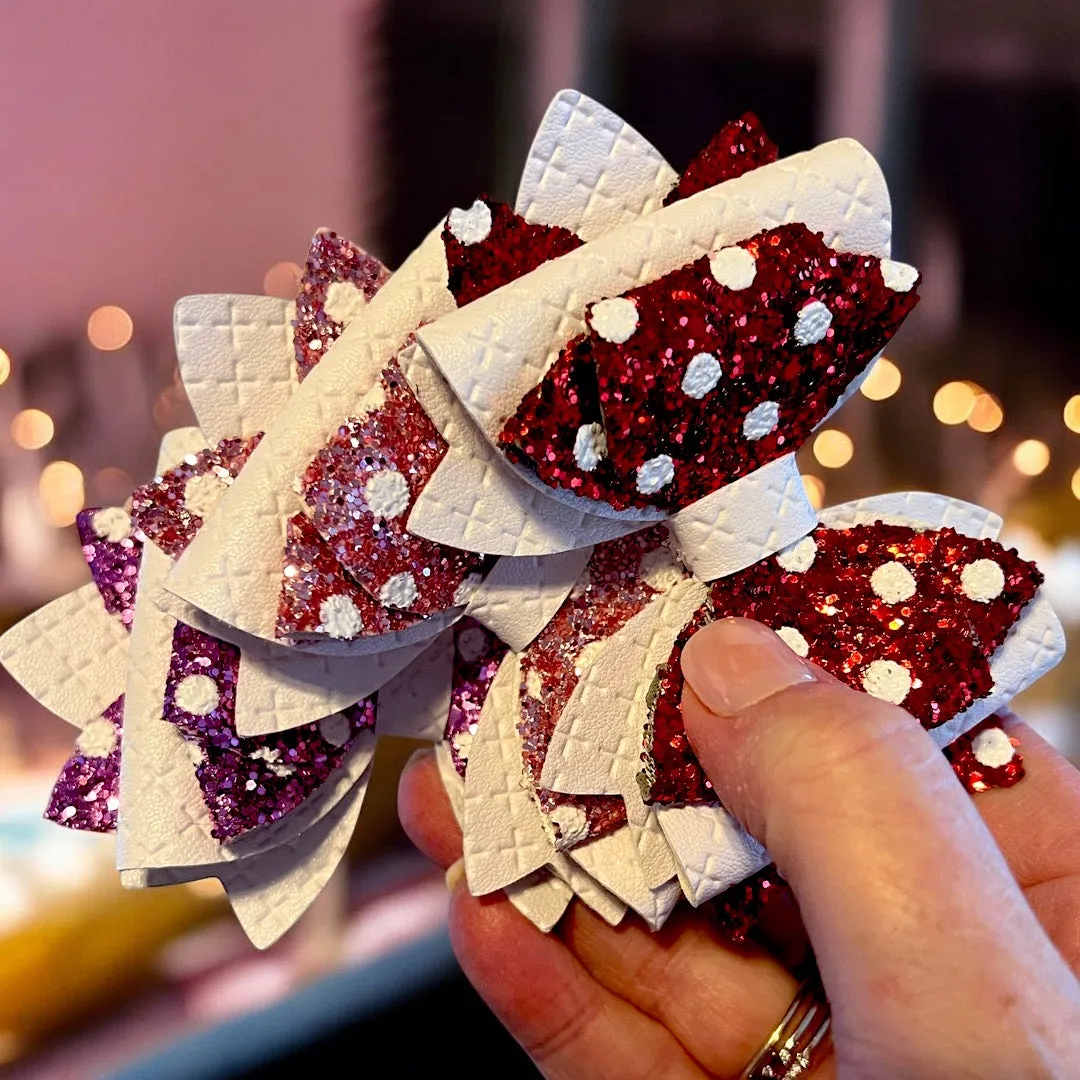 Glitter Purple Polka Dot Bow