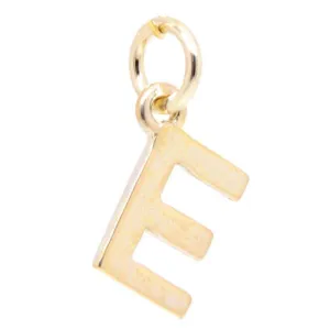 Gold Initial letter E Charm