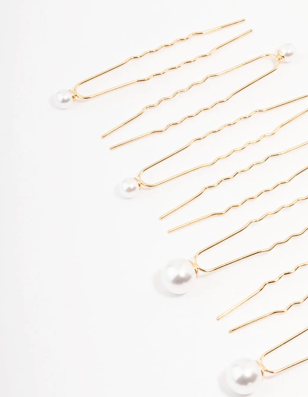Gold Mixed Pearl Hair Pin Pack