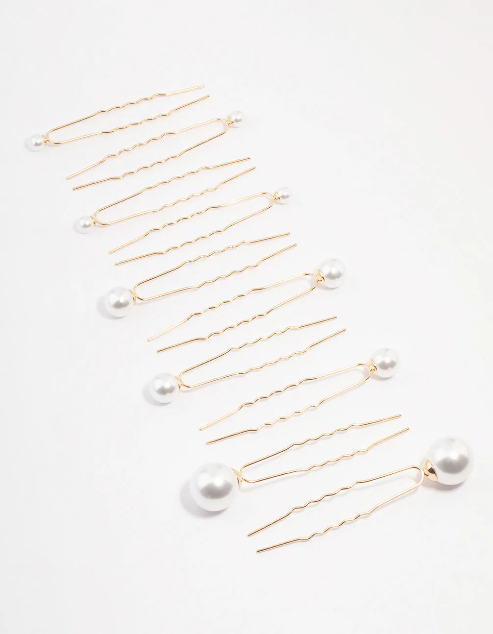 Gold Mixed Pearl Hair Pin Pack