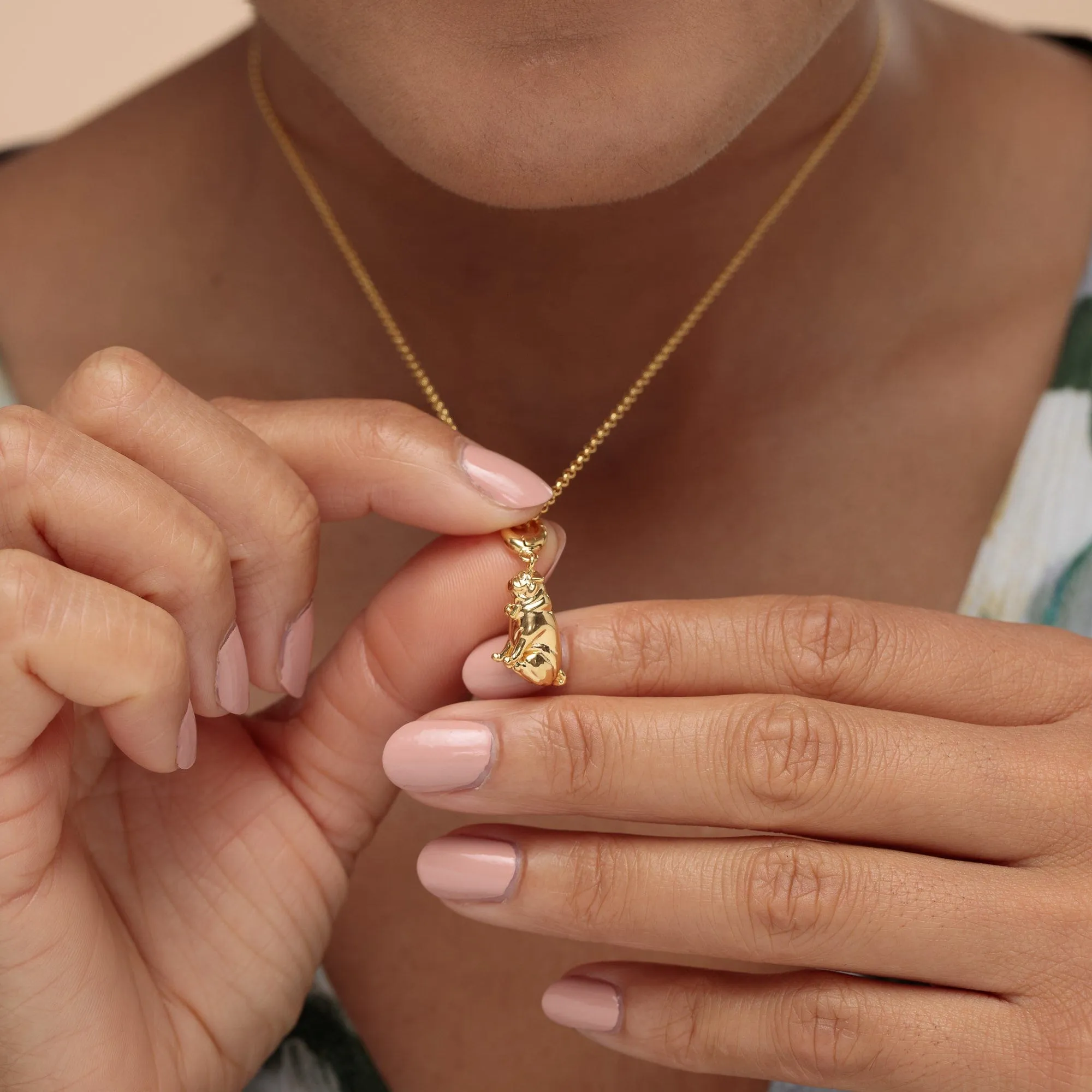 Gold Plated Pug Charm