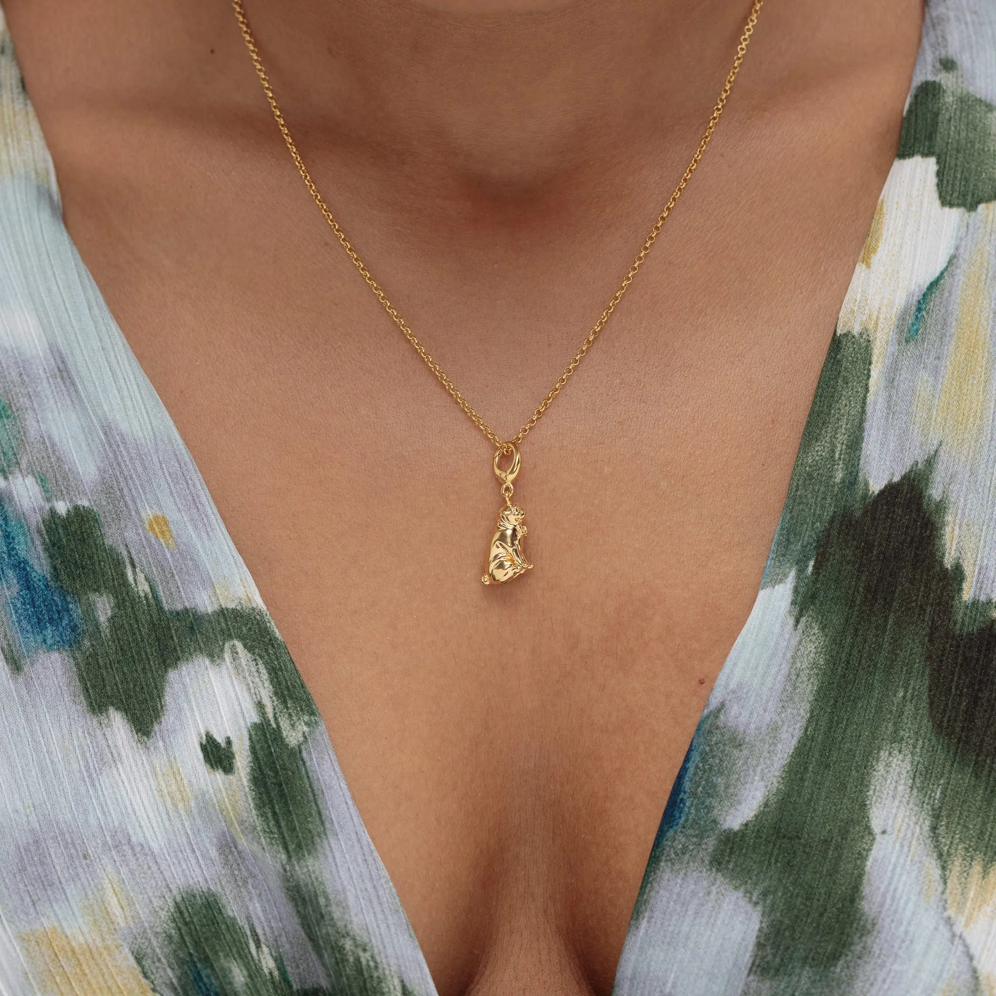Gold Plated Pug Charm
