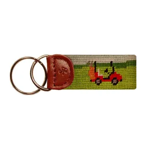 Golf Cart Needlepoint Key Fob by Smathers & Branson