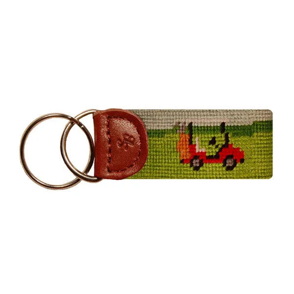 Golf Cart Needlepoint Key Fob by Smathers & Branson