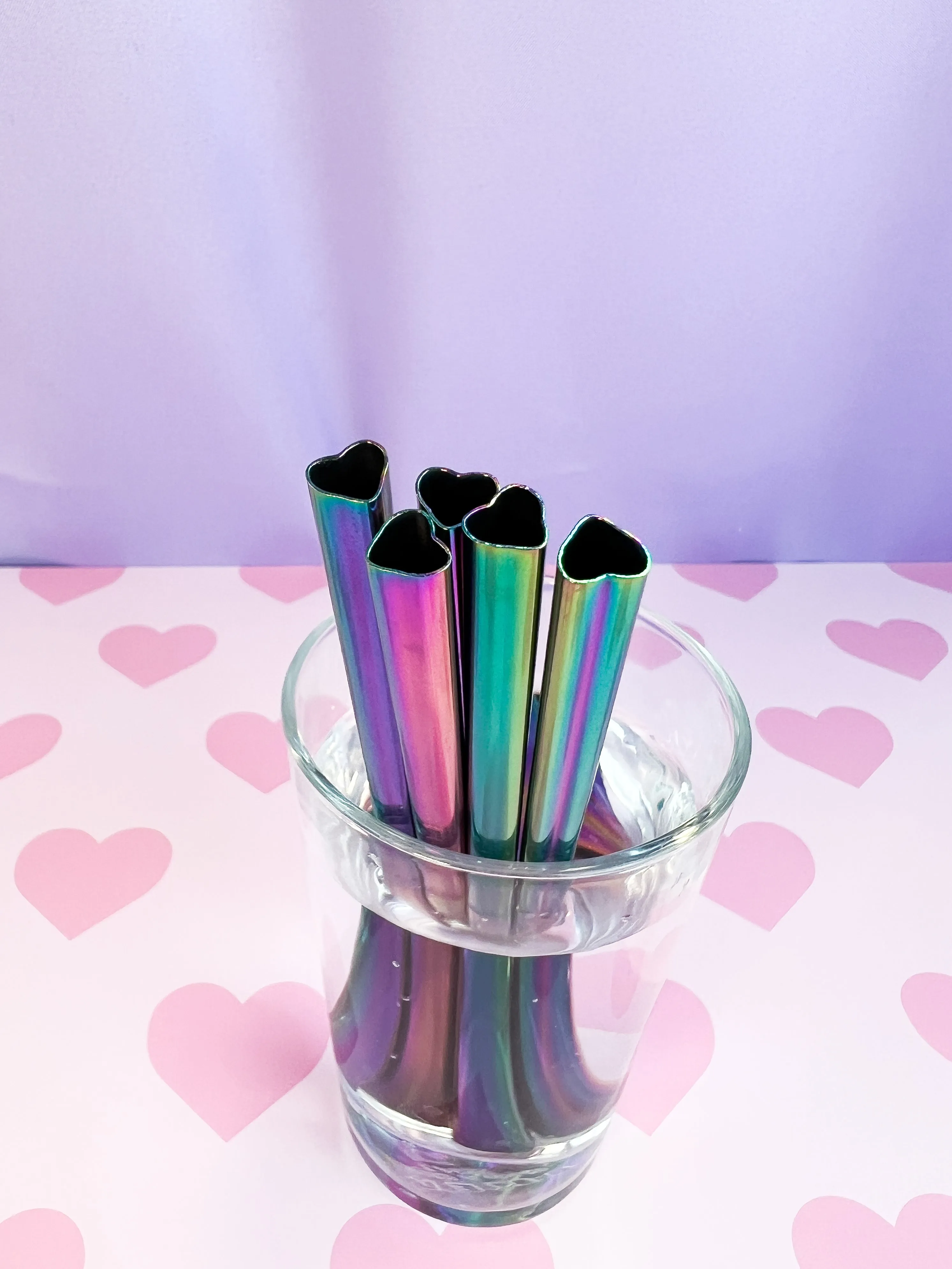 Heart Shaped Straw - Rainbow