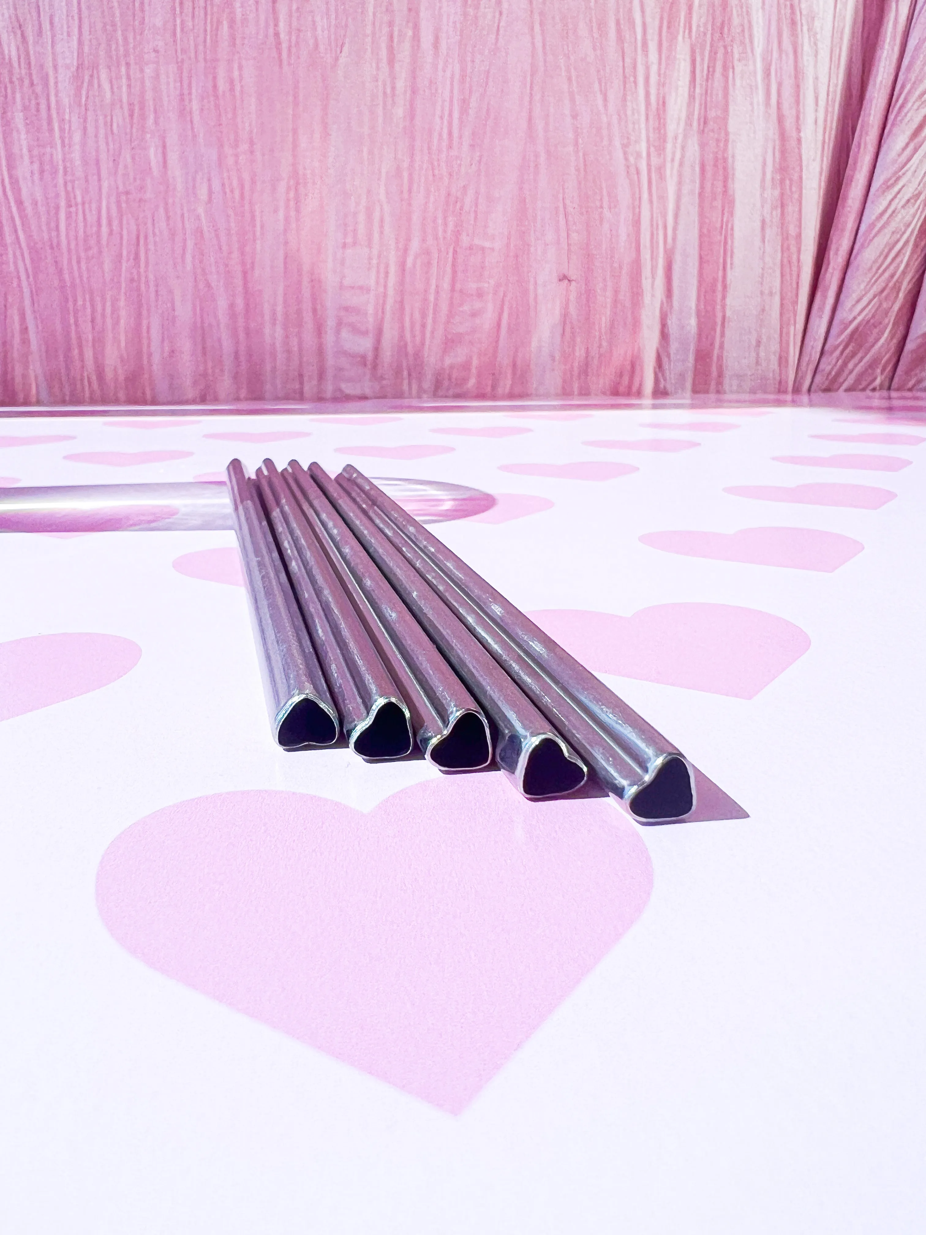 Heart Shaped Straw - Silver