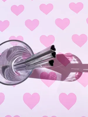Heart Shaped Straw - Silver
