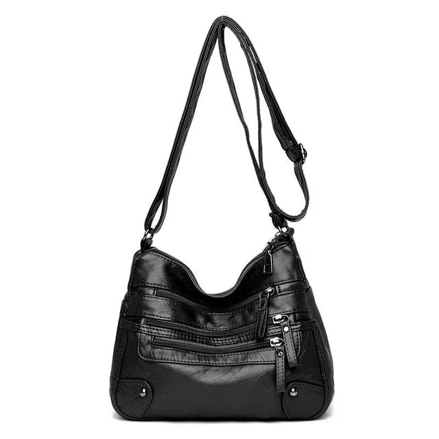 High Quality Women's Soft PU Leather Shoulder Bags Multi-Layer Classic Crossbody Bag