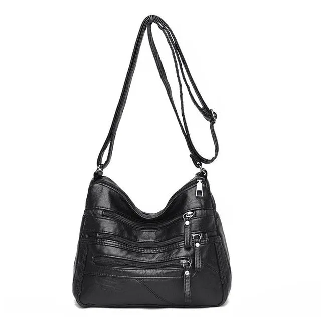 High Quality Women's Soft PU Leather Shoulder Bags Multi-Layer Classic Crossbody Bag