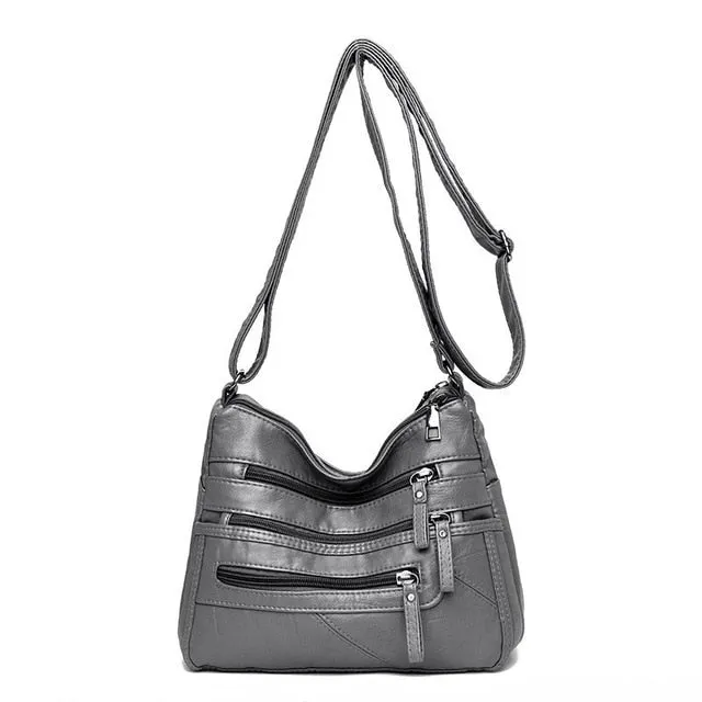 High Quality Women's Soft PU Leather Shoulder Bags Multi-Layer Classic Crossbody Bag
