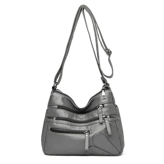 High Quality Women's Soft PU Leather Shoulder Bags Multi-Layer Classic Crossbody Bag