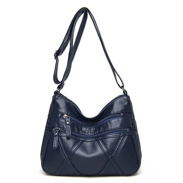 High Quality Women's Soft PU Leather Shoulder Bags Multi-Layer Classic Crossbody Bag