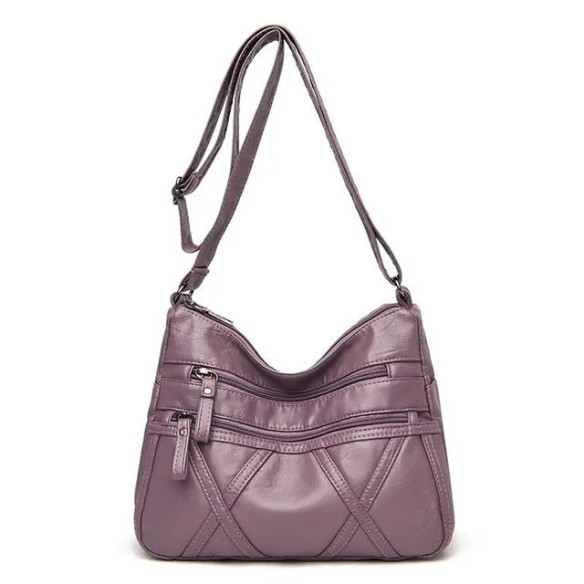 High Quality Women's Soft PU Leather Shoulder Bags Multi-Layer Classic Crossbody Bag