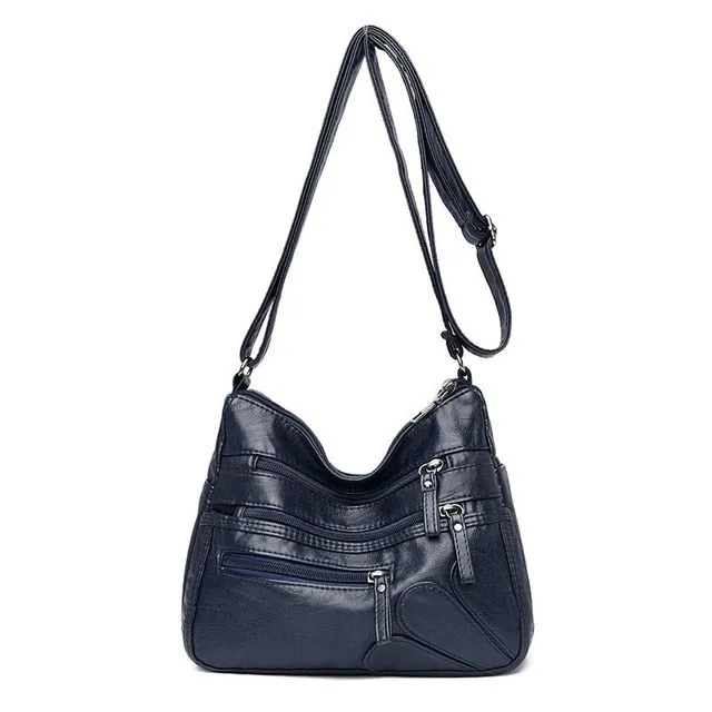 High Quality Women's Soft PU Leather Shoulder Bags Multi-Layer Classic Crossbody Bag