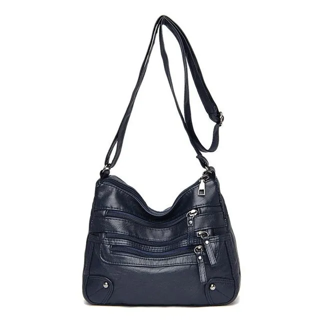 High Quality Women's Soft PU Leather Shoulder Bags Multi-Layer Classic Crossbody Bag