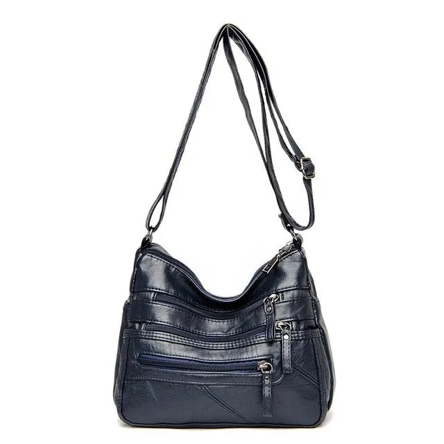 High Quality Women's Soft PU Leather Shoulder Bags Multi-Layer Classic Crossbody Bag
