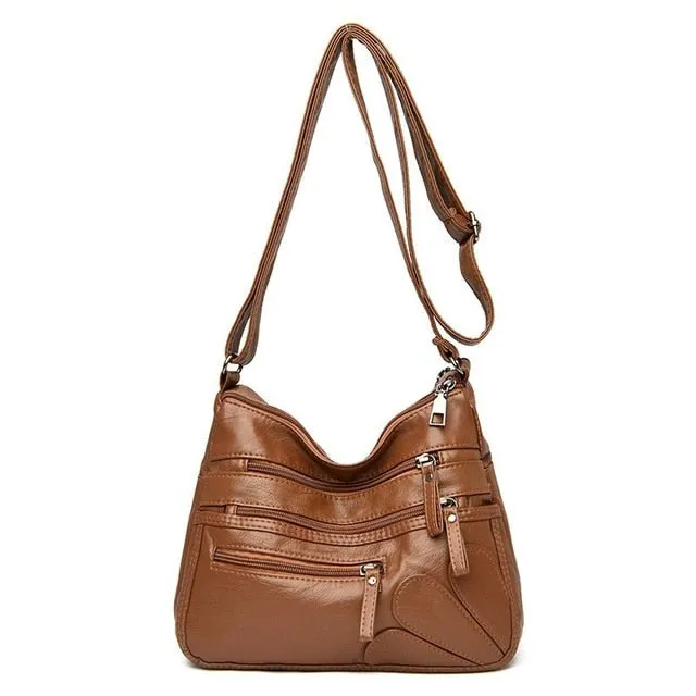 High Quality Women's Soft PU Leather Shoulder Bags Multi-Layer Classic Crossbody Bag