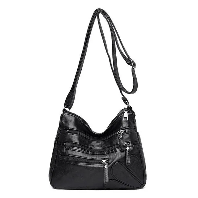 High Quality Women's Soft PU Leather Shoulder Bags Multi-Layer Classic Crossbody Bag
