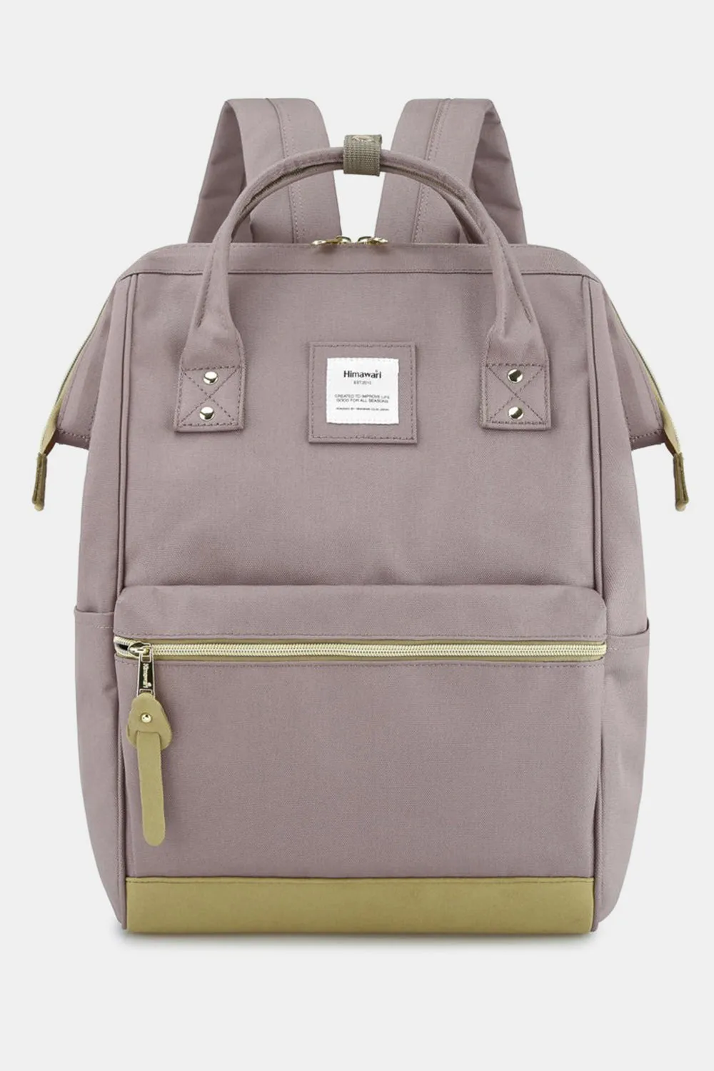 Himawari Contrast Waterproof Canvas Backpack Bag with Side Pockets ⚫️⚪️