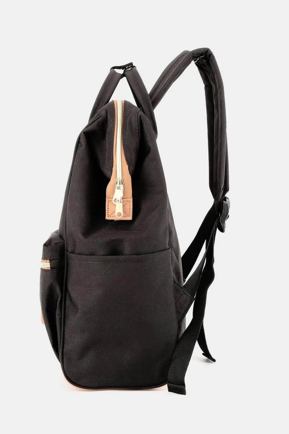Himawari Contrast Waterproof Canvas Backpack Bag with Side Pockets ⚫️⚪️
