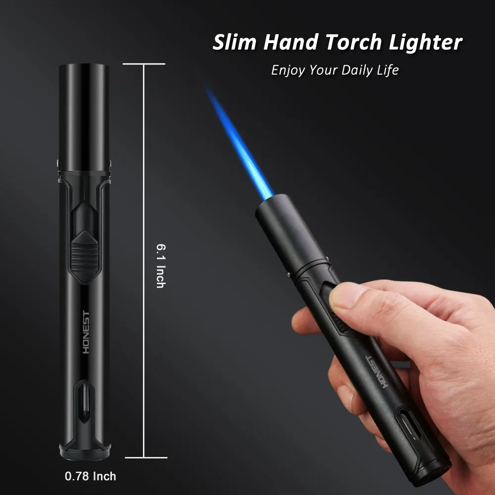 HONEST Torch Lighters, Butane Lighters Refillable Single Jet Flame for Candle Grill BBQ Camping 2 Pack
