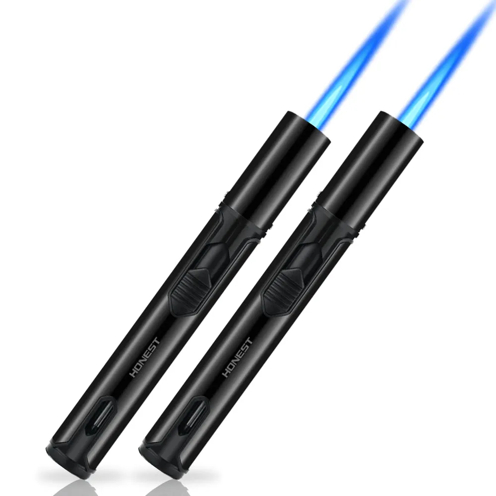 HONEST Torch Lighters, Butane Lighters Refillable Single Jet Flame for Candle Grill BBQ Camping 2 Pack