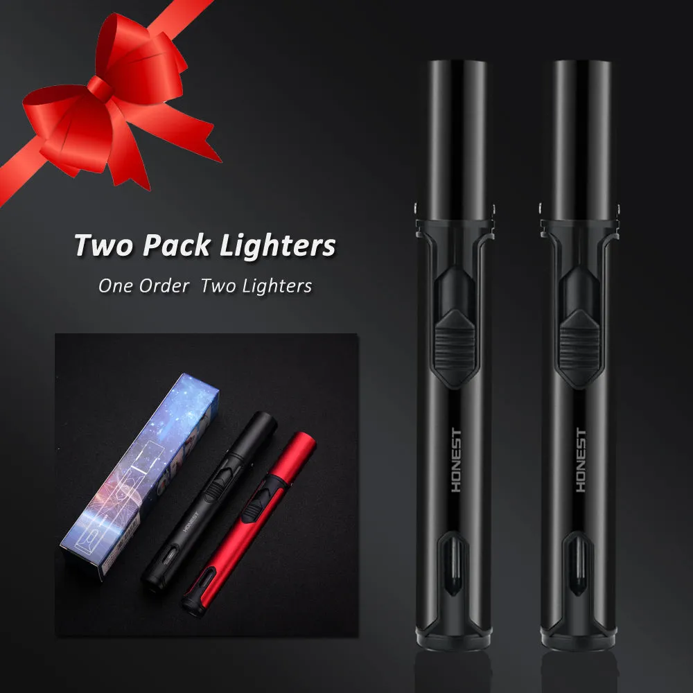 HONEST Torch Lighters, Butane Lighters Refillable Single Jet Flame for Candle Grill BBQ Camping 2 Pack