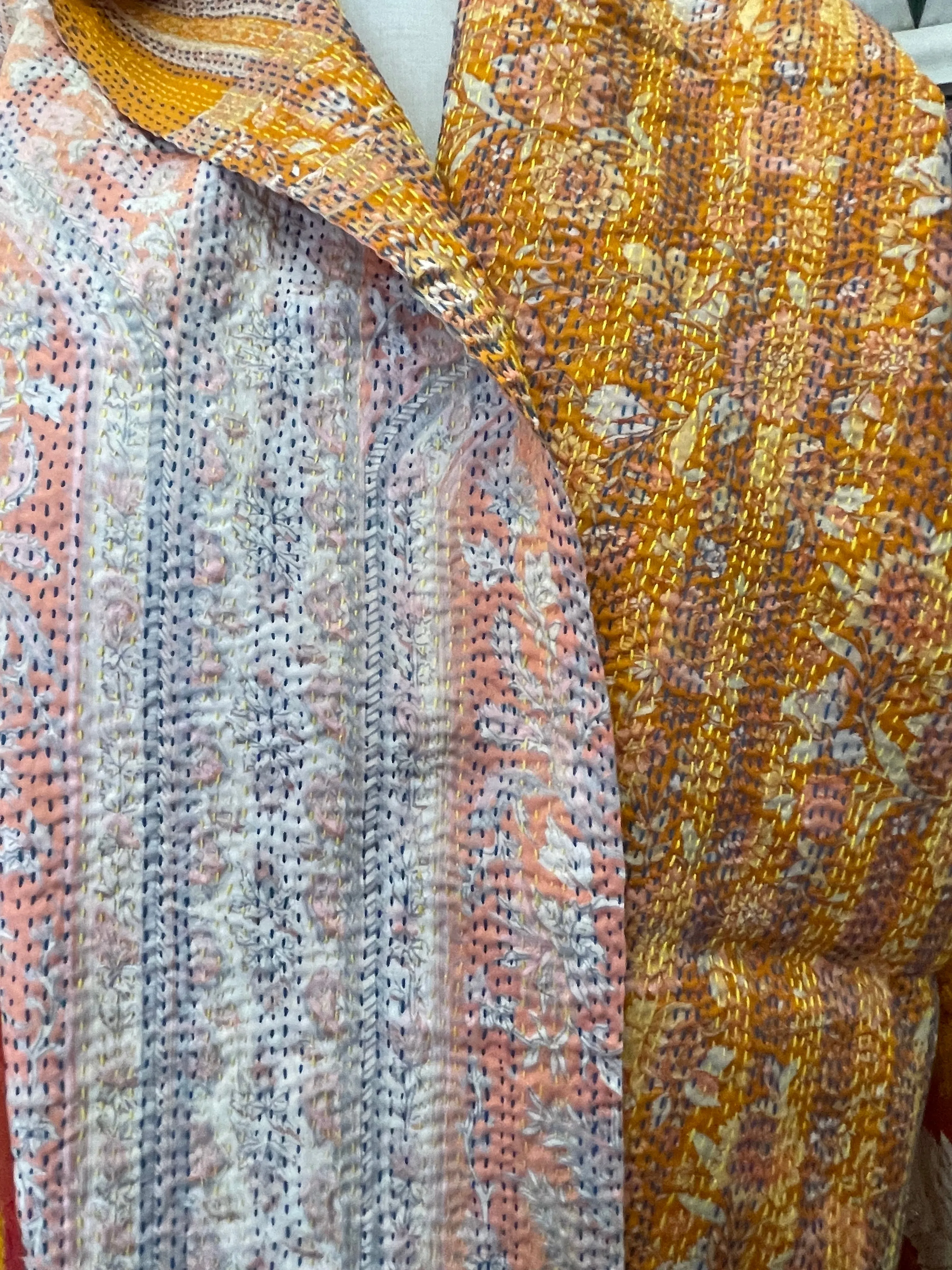Kantha Silk Muffler - Autumn