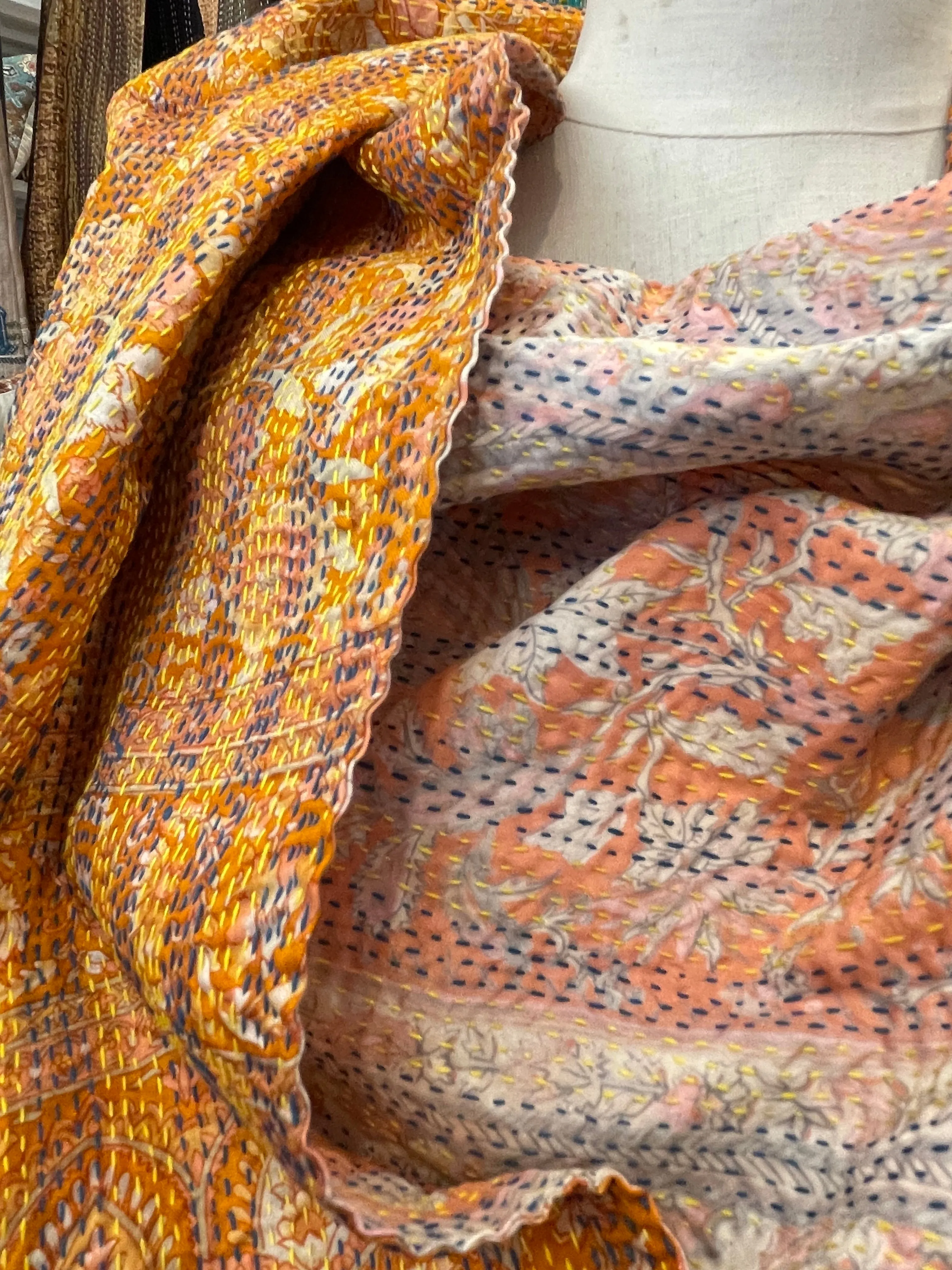 Kantha Silk Muffler - Autumn