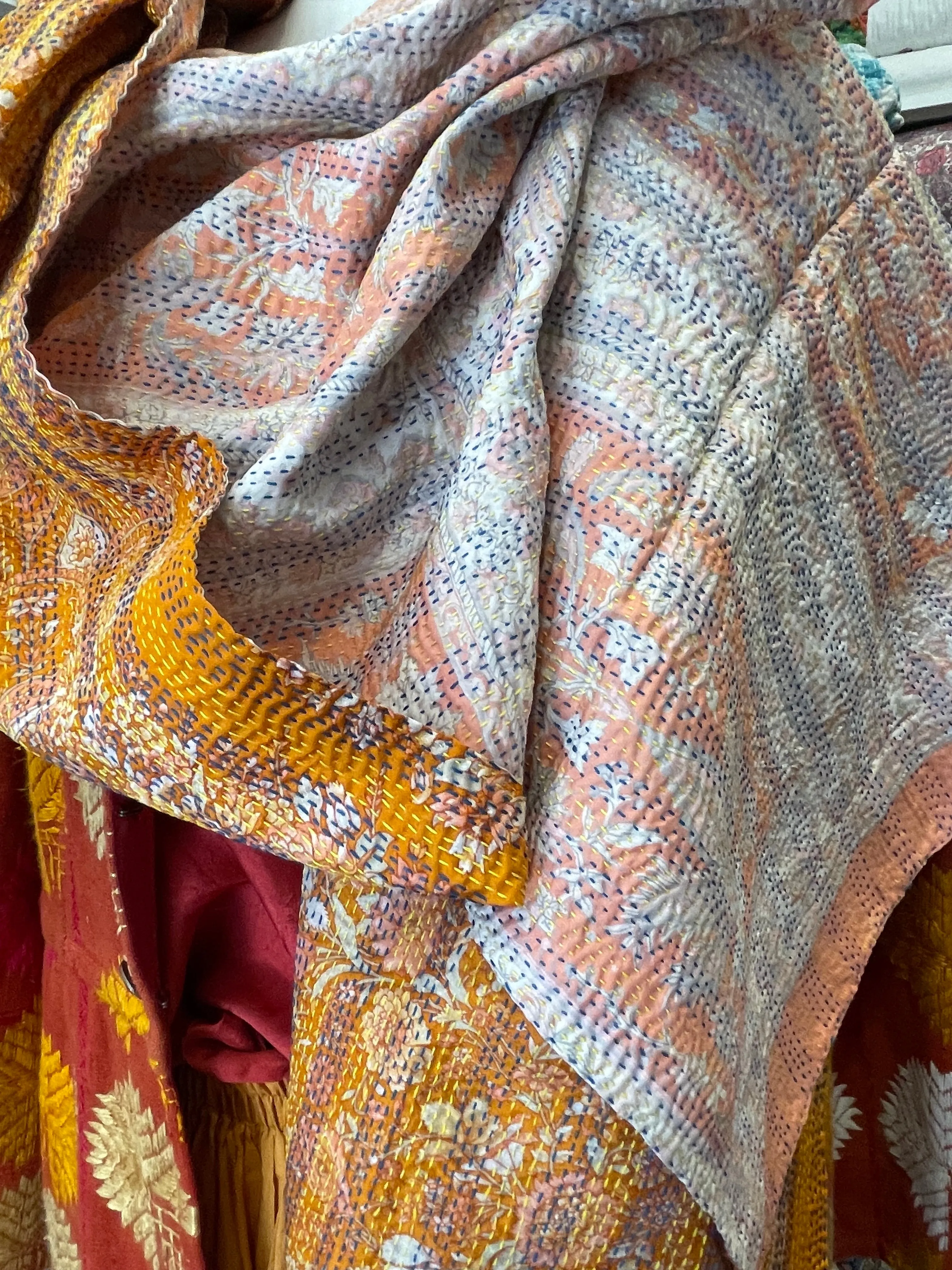 Kantha Silk Muffler - Autumn