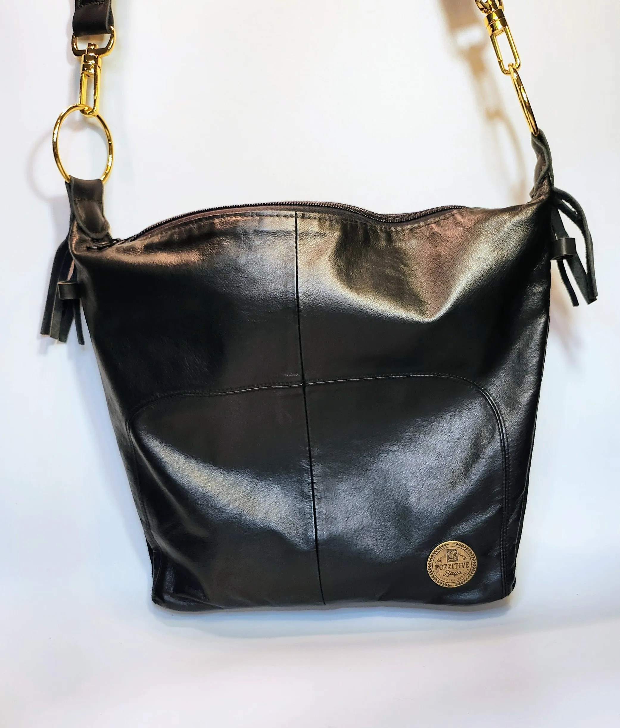 Karol Crossbody Black Leather Bag