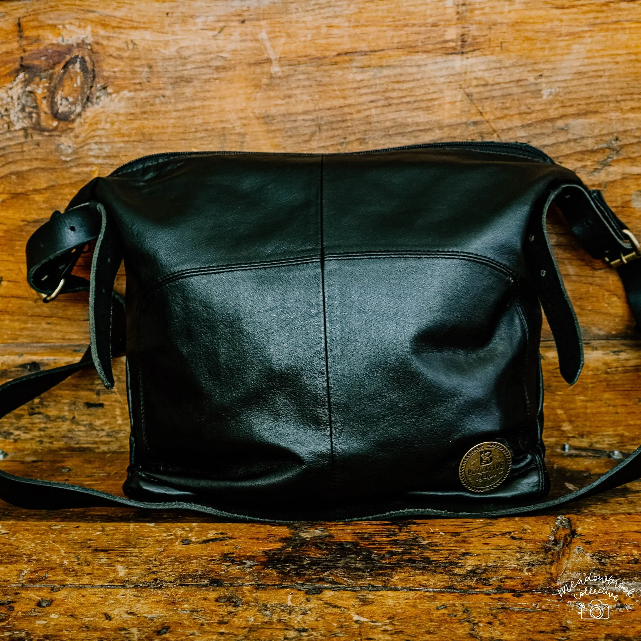 Karol Crossbody Black Leather Bag