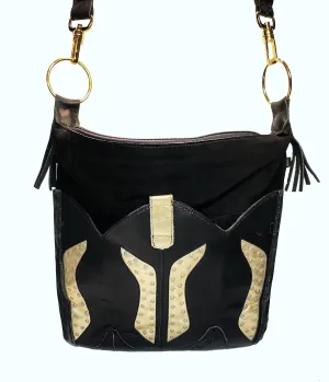 Karol Crossbody Black Leather Bag