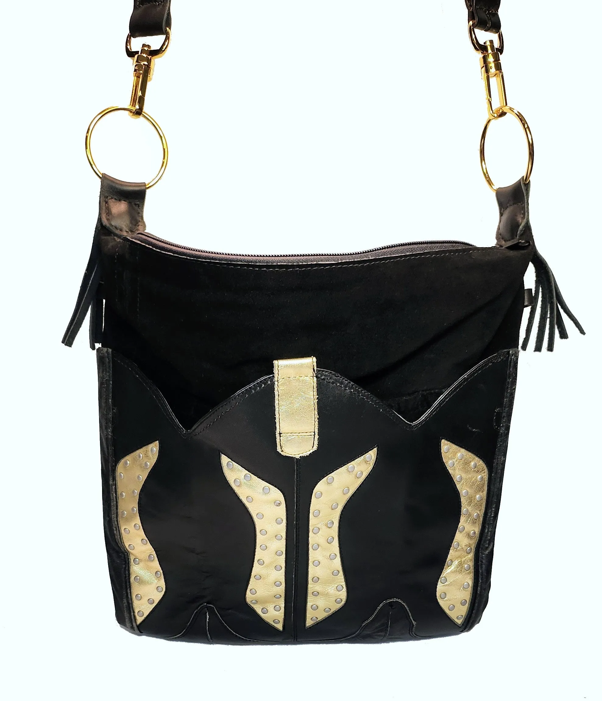 Karol Crossbody Black Leather Bag