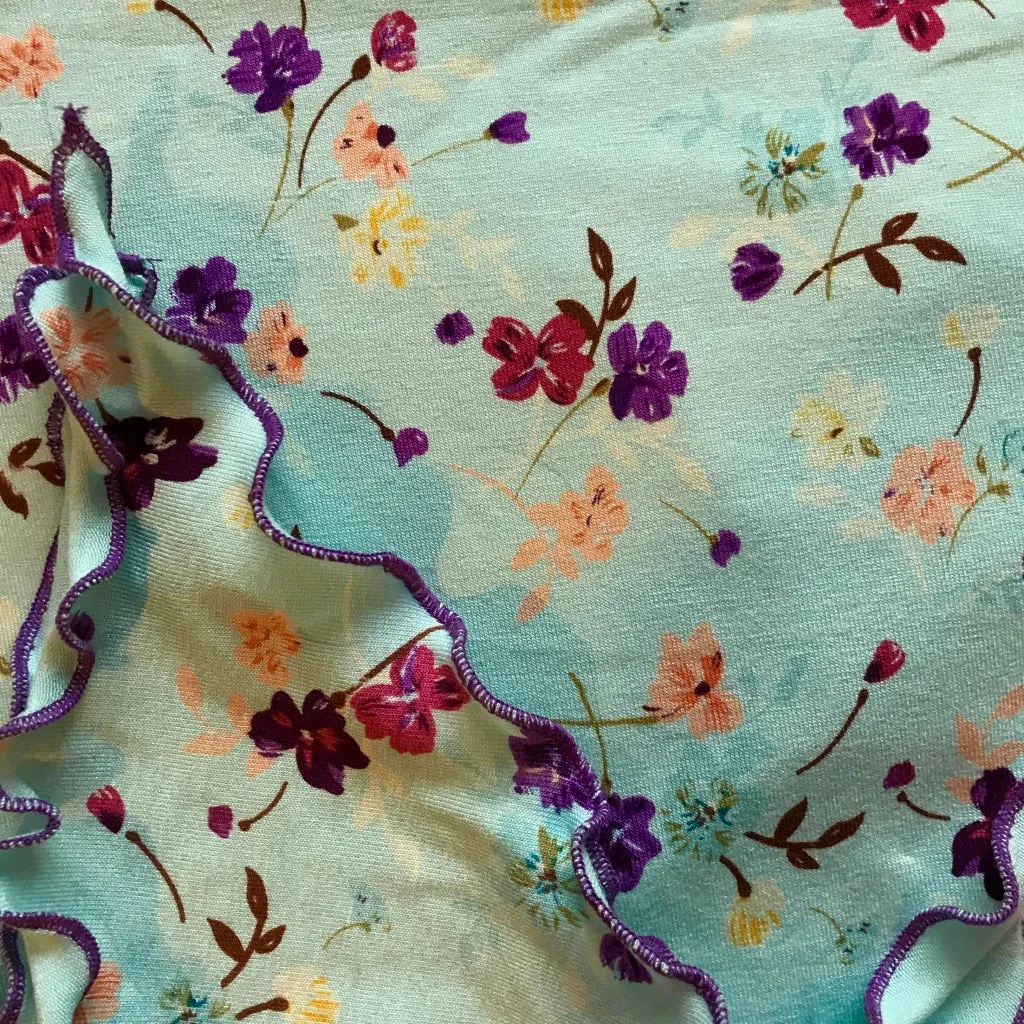 Ladies Cancer Helen Aqua Floral Head Scarf