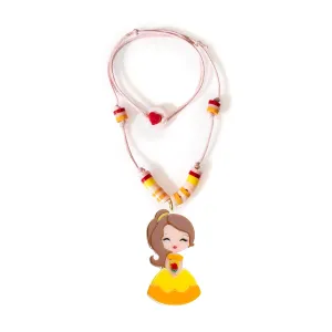 Lilies & Roses Cute Doll Necklace - Doll with Rose