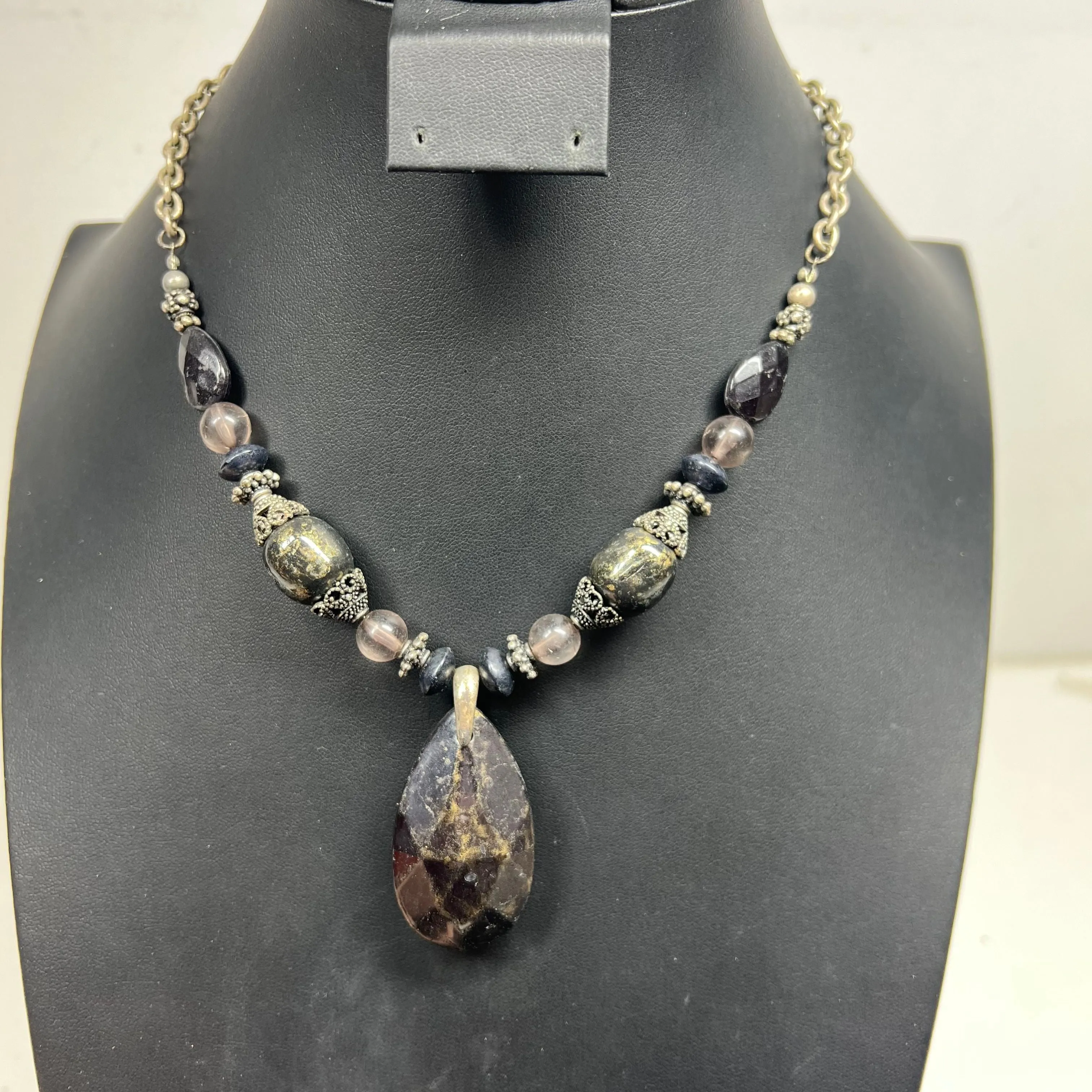 Lot of 4 Earthy Beaded Stone Strand Necklaces
