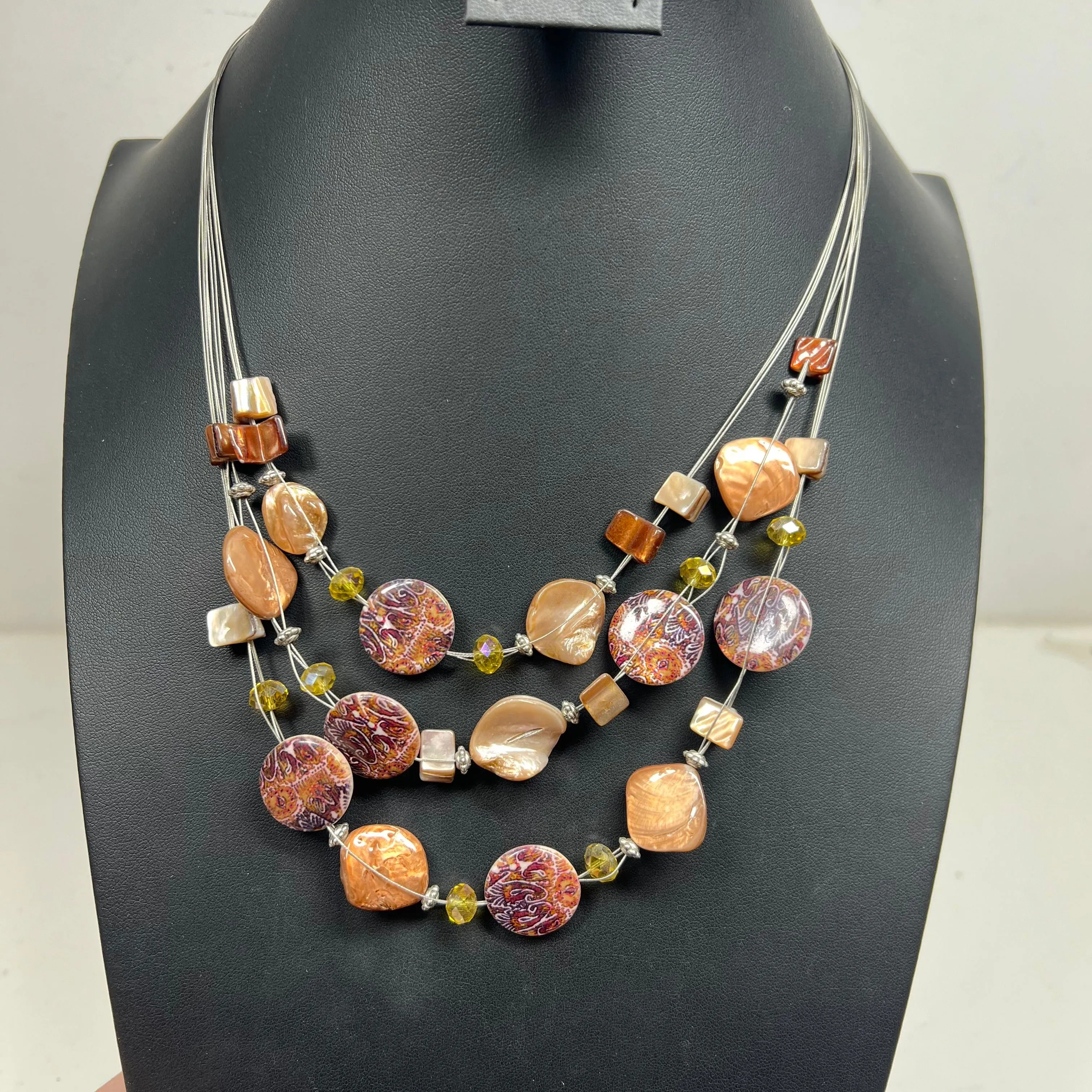 Lot of 4 Earthy Beaded Stone Strand Necklaces