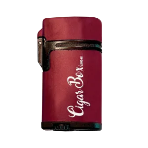 Maroon Metal Twin Jet Flame Lighter