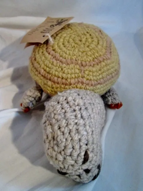 NEW NWT HANDMADE Wool Plush HAND KNIT TURTLE TORTOISE Stuffed Animal AFRICA Doll Toy
