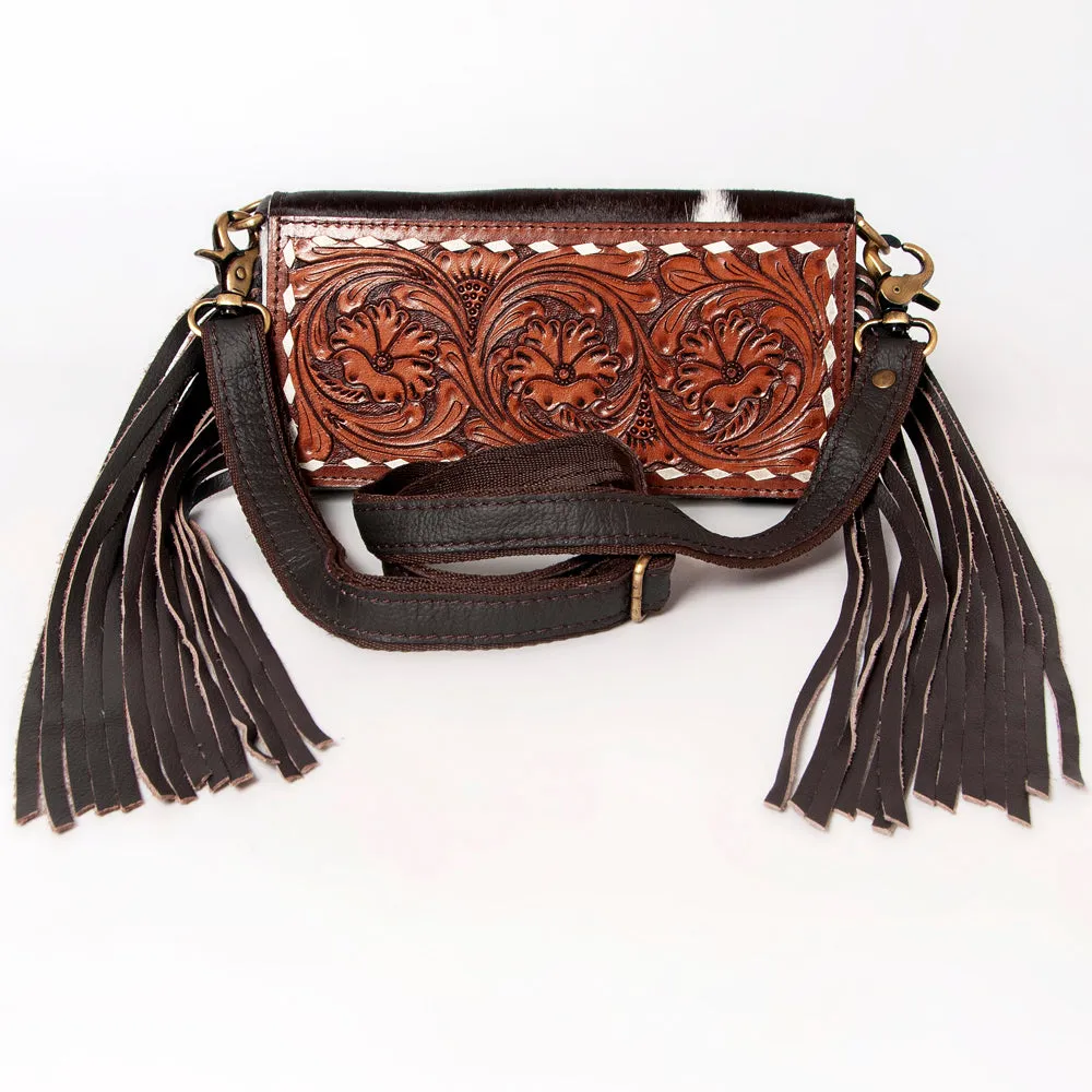 Ohlay Bags KBA128 Clutch Hand Tooled Hair-On Genuine Leather Women Bag Western Handbag Purse