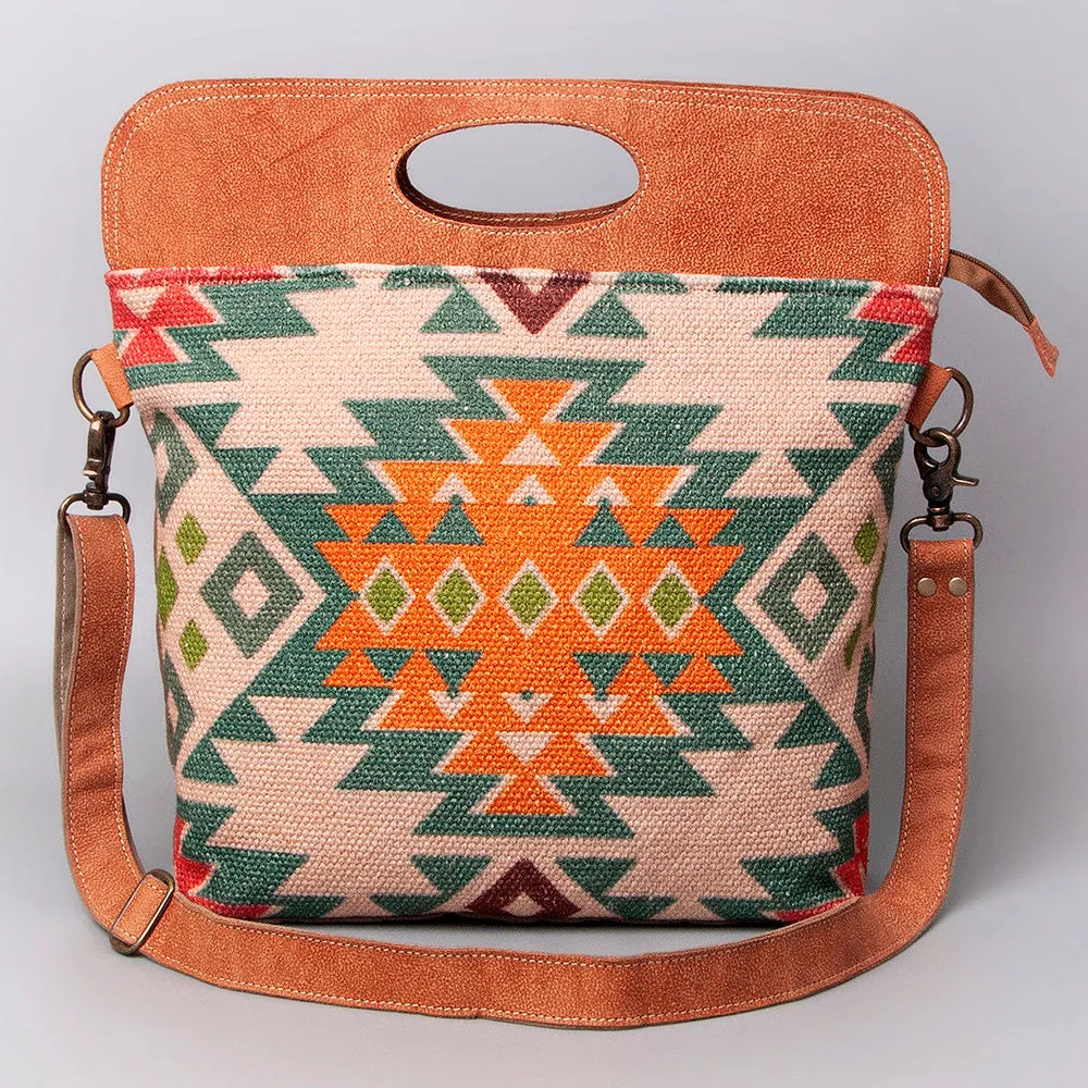 OHLAY KB464 Clutch Upcycled Wool Upcycled Canvas Genuine Leather women bag western handbag purse