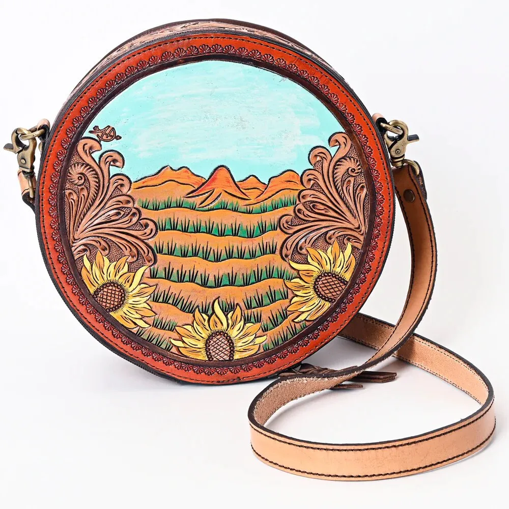 Orchard Prairie Western Leather Canteen Crossbody Purse