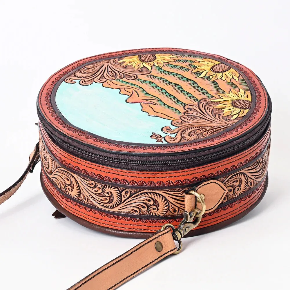 Orchard Prairie Western Leather Canteen Crossbody Purse