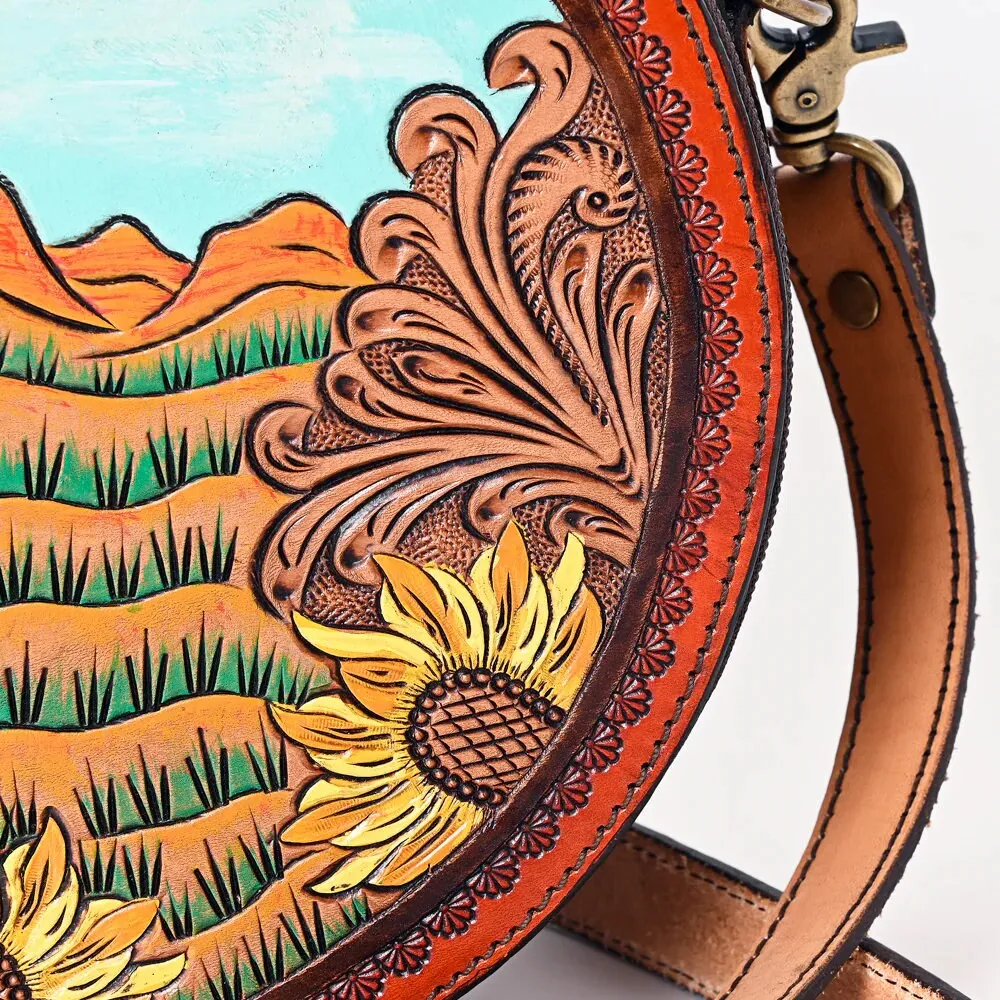 Orchard Prairie Western Leather Canteen Crossbody Purse