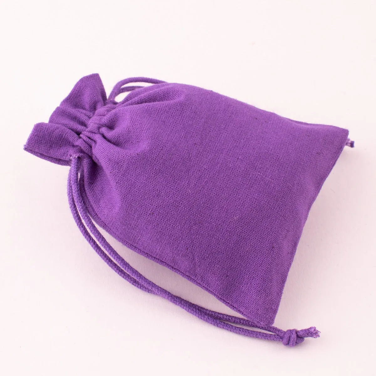 (Pack Of 100) Custom Cotton Drawstring Purple Jewelry Packaging Pouch