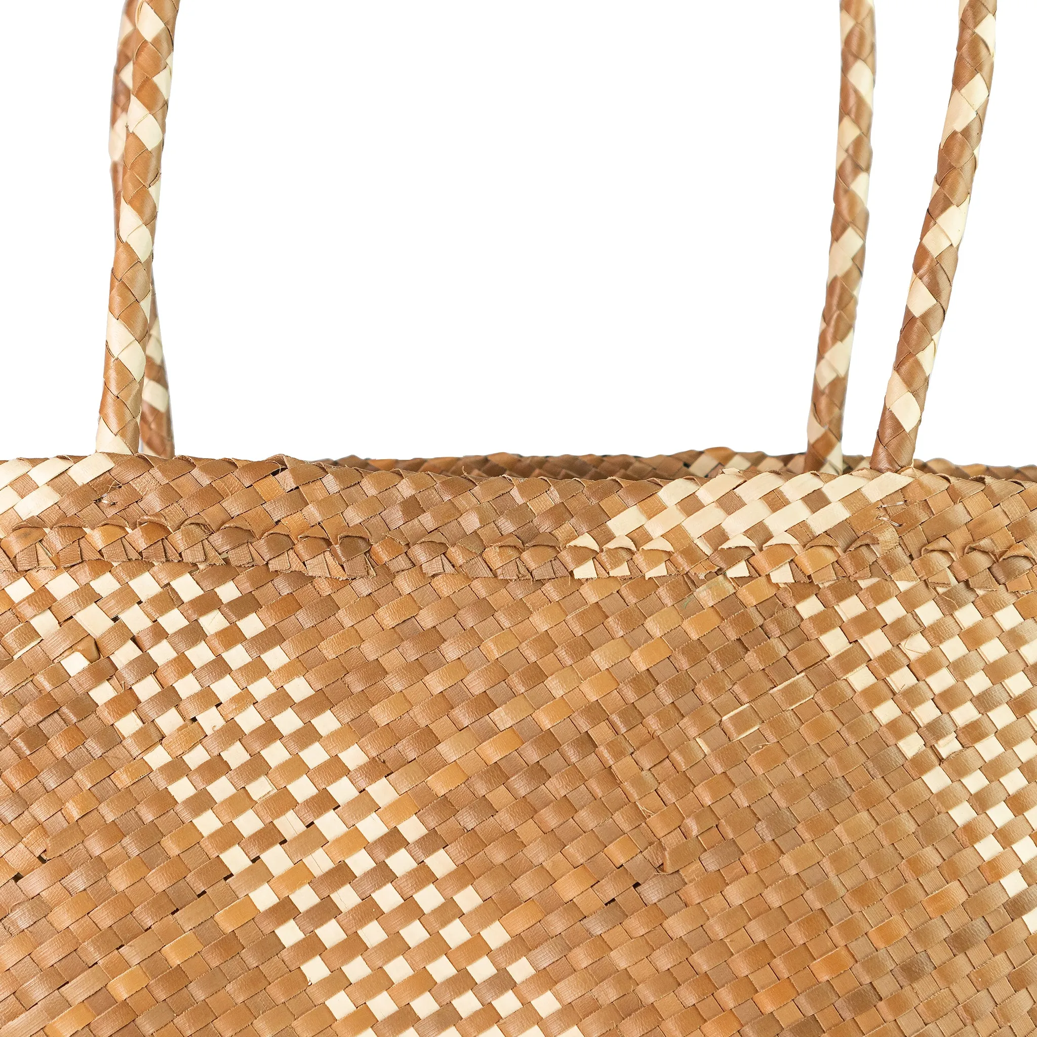 Palm Leaf Shopper Basket Market Tote Bag