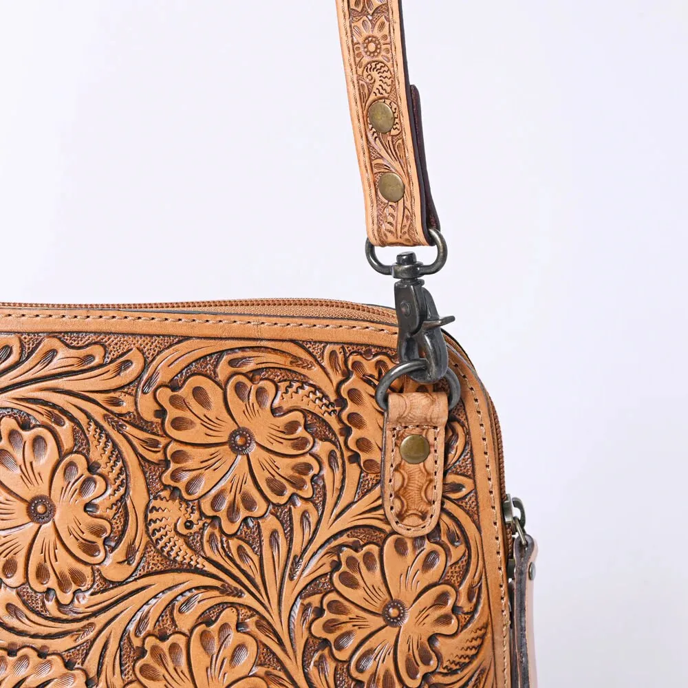 Peak Park Hand Tooled Leather Crossbody Purse